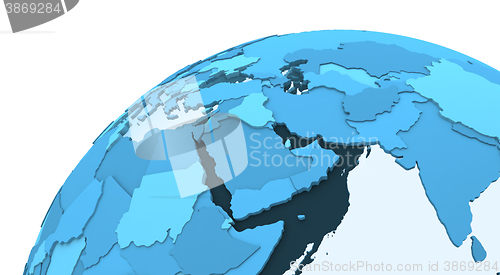 Image of Middle East on translucent Earth