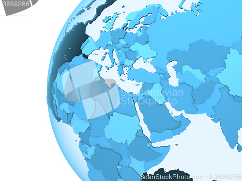 Image of Middle East on translucent Earth