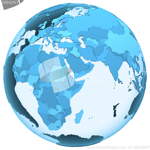 Image of Africa on translucent Earth