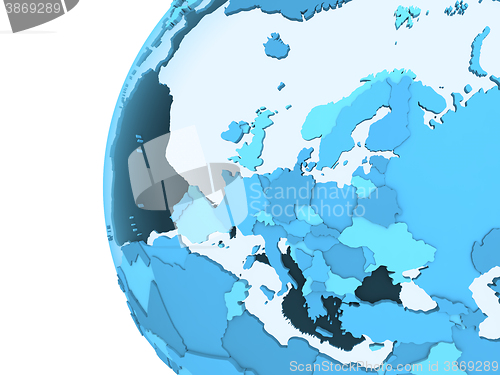 Image of Europe on translucent Earth