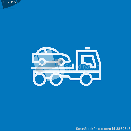 Image of Car towing truck line icon.