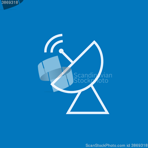 Image of Radar satellite dish line icon.