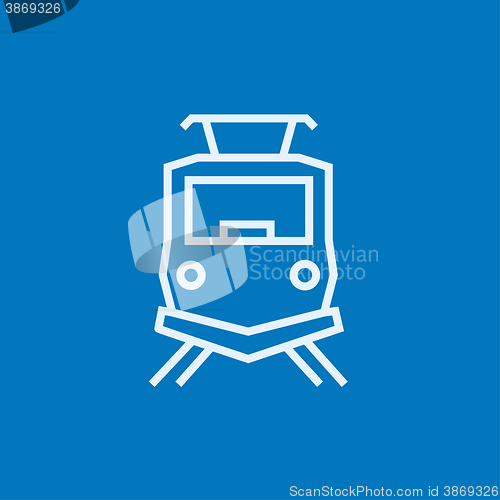 Image of Front view of train line icon.