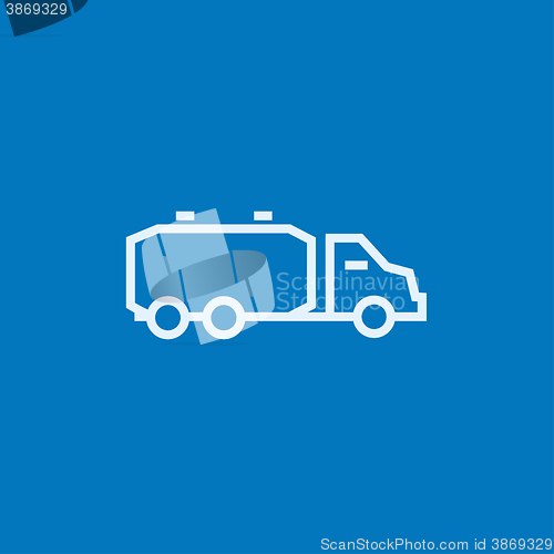 Image of Truck liquid cargo line icon.