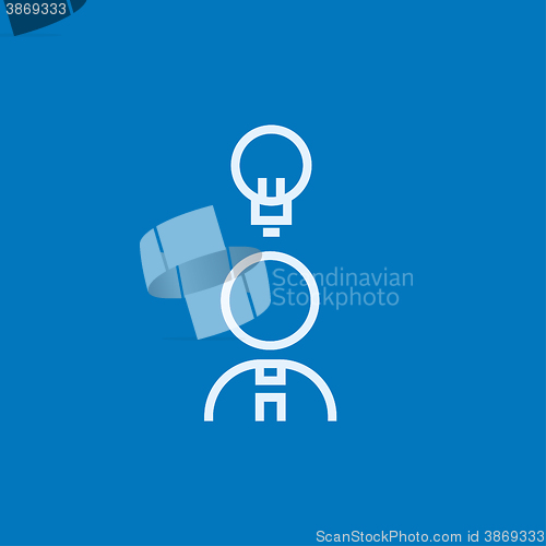 Image of Businessman with idea line icon.