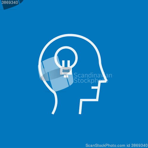 Image of Human head with idea line icon.