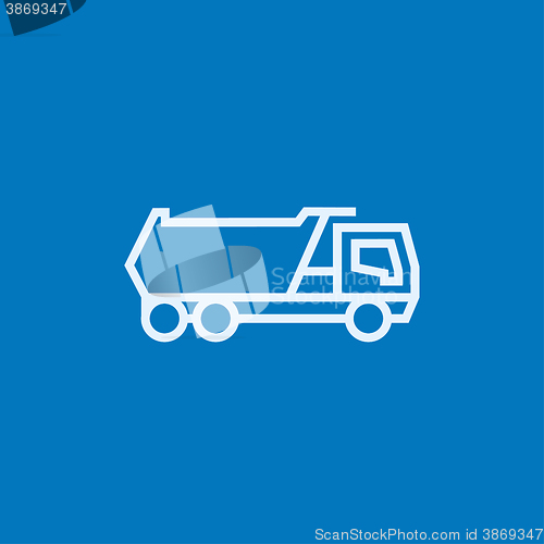 Image of Dump truck line icon.