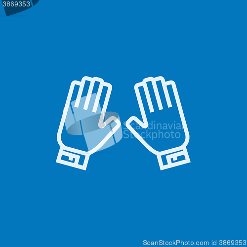 Image of Motorcycle gloves line icon.