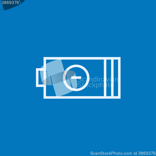 Image of Low power battery line icon.