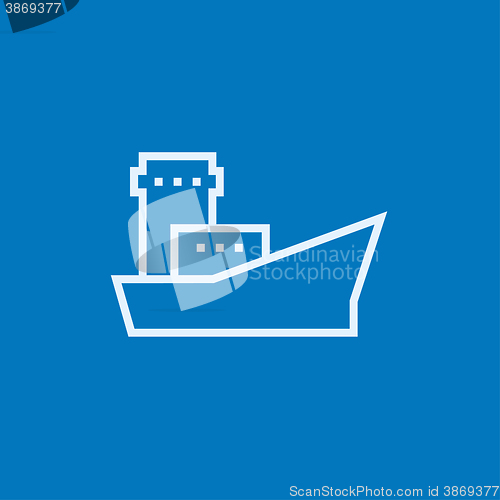 Image of Cargo container ship line icon.