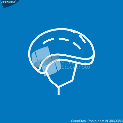 Image of Bicycle helmet line icon.