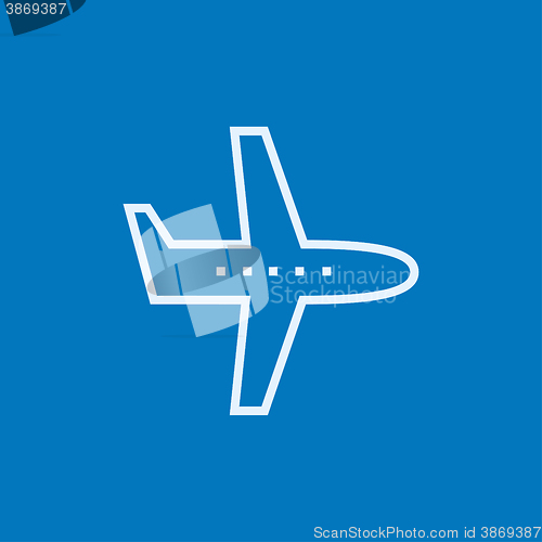 Image of Flying airplane line icon.