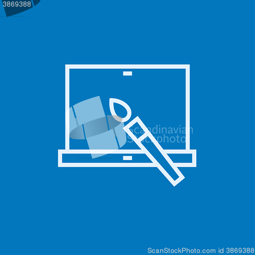 Image of Laptop and brush line icon.