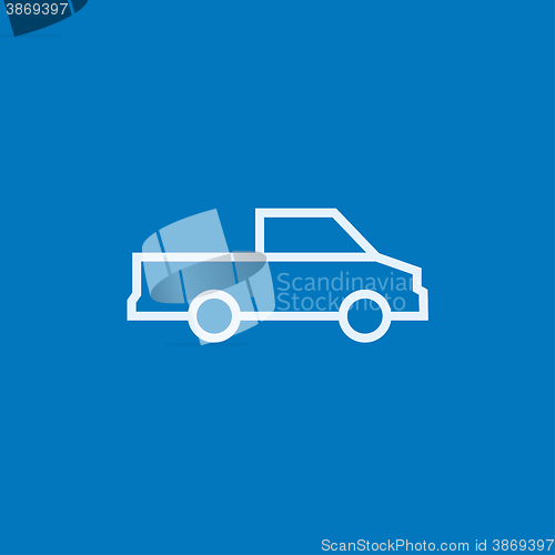 Image of Pick up truck line icon.