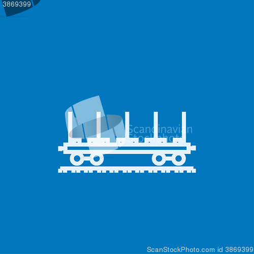 Image of Cargo wagon line icon.