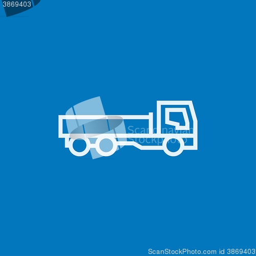 Image of Dump truck line icon.