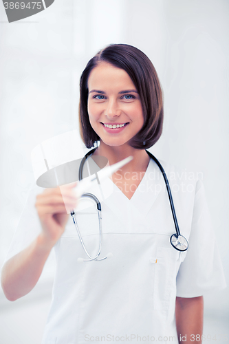 Image of doctor with thermometer and stethoscope