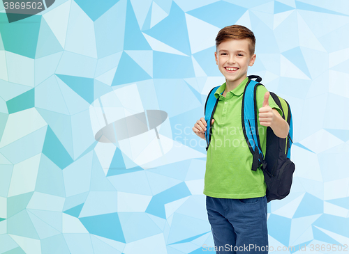 Image of happy student boy with school bag