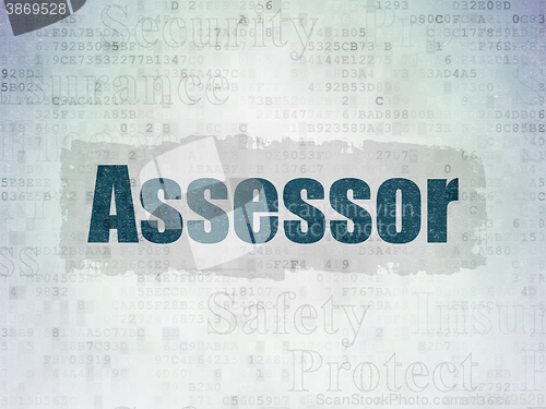 Image of Insurance concept: Assessor on Digital Paper background