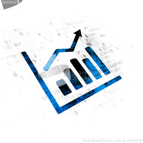 Image of Advertising concept: Growth Graph on Digital background