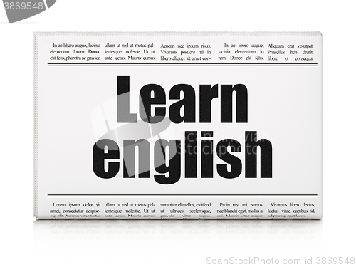 Image of Learning concept: newspaper headline Learn English