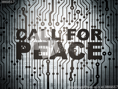 Image of Political concept: circuit board with Call For Peace