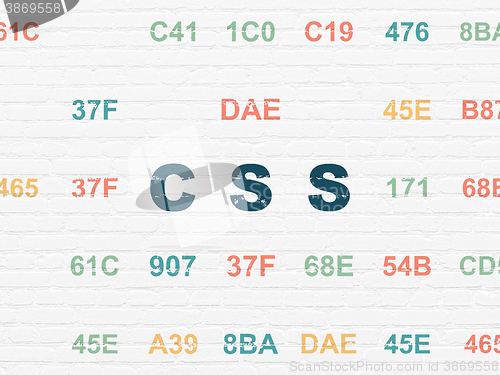 Image of Programming concept: Css on wall background