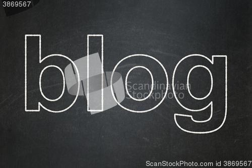 Image of Web design concept: Blog on chalkboard background