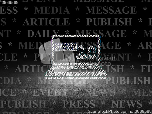 Image of News concept: Breaking News On Laptop in grunge dark room
