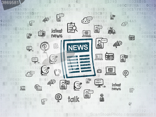 Image of News concept: Newspaper on Digital Paper background