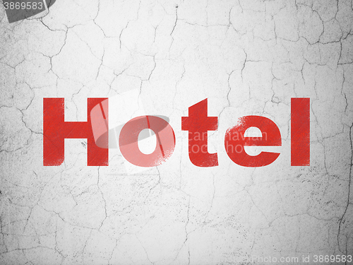 Image of Vacation concept: Hotel on wall background