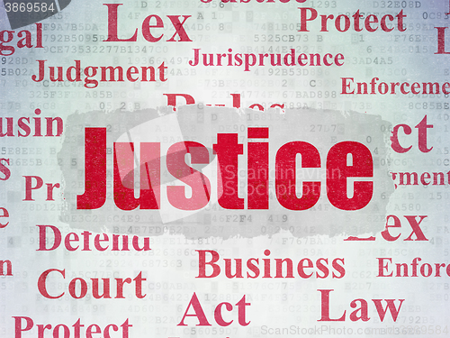 Image of Law concept: Justice on Digital Paper background