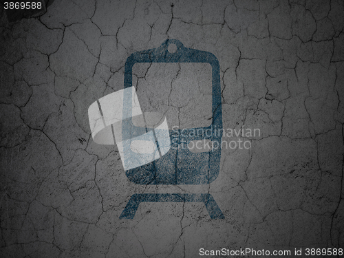 Image of Vacation concept: Train on grunge wall background