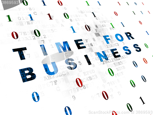 Image of Finance concept: Time for Business on Digital background