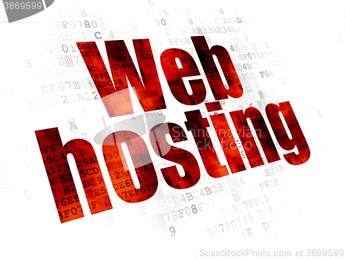 Image of Web design concept: Web Hosting on Digital background