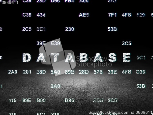 Image of Database concept: Database in grunge dark room