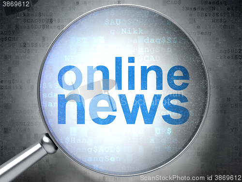 Image of News concept: Online News with optical glass