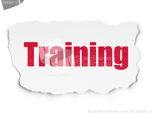 Image of Education concept: Training on Torn Paper background