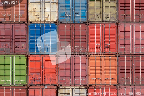 Image of Cargo containers in shipyard