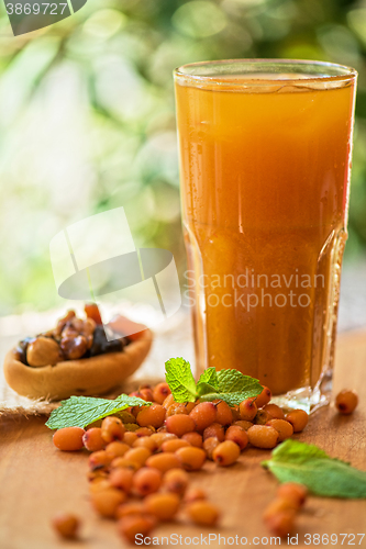 Image of fruit drink with sea buckthorn