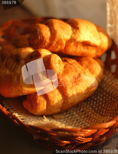 Image of fresh croissants in basket