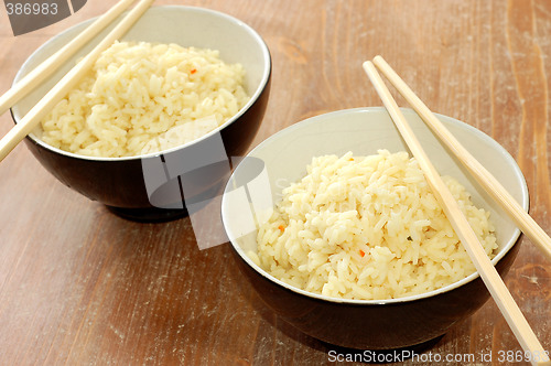 Image of Several bowls of healthy organic rice