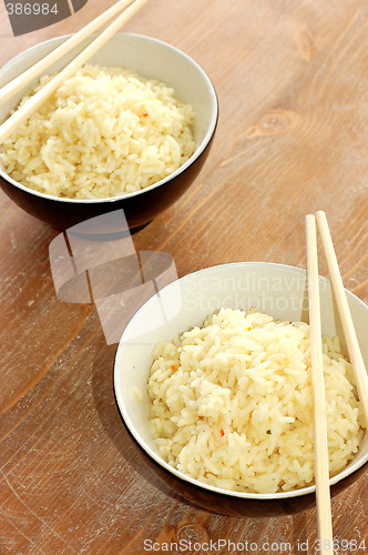 Image of Two bowls of healthy organic rice