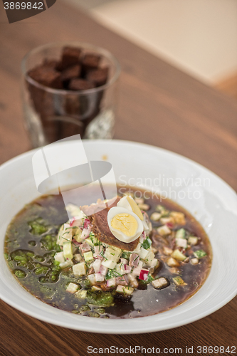 Image of Traditional Russian kvass soup okroshka