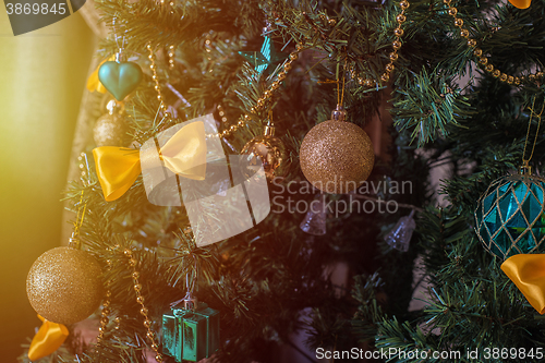 Image of Christmas tree closeup