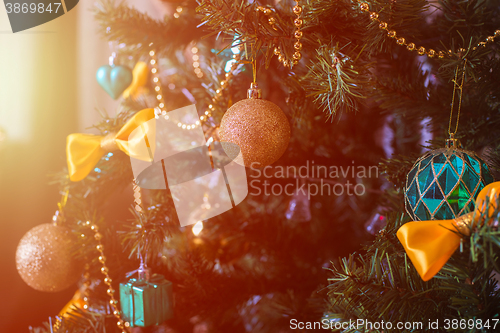 Image of Christmas tree closeup