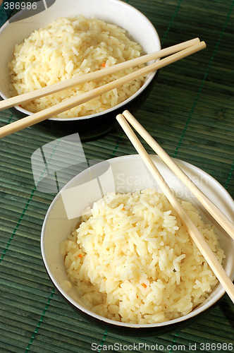 Image of Two bowls of healthy organic rice