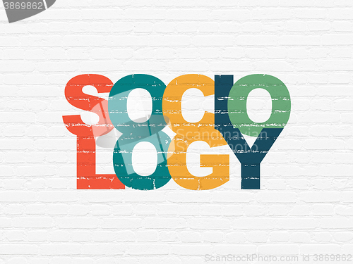Image of Studying concept: Sociology on wall background