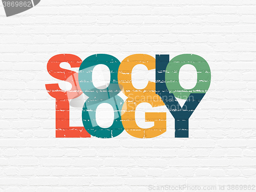 Image of Studying concept: Sociology on wall background