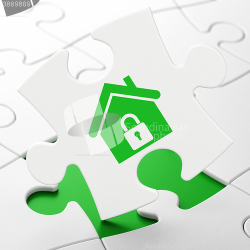 Image of Business concept: Home on puzzle background